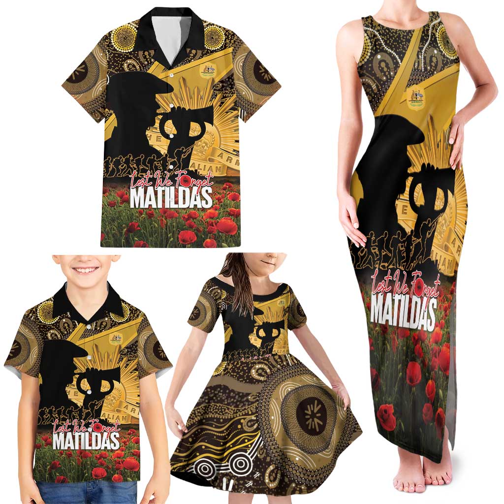 Personalised Australia Matildas ANZAC Day Family Matching Tank Maxi Dress and Hawaiian Shirt Last Post Poppy Lest We Forget