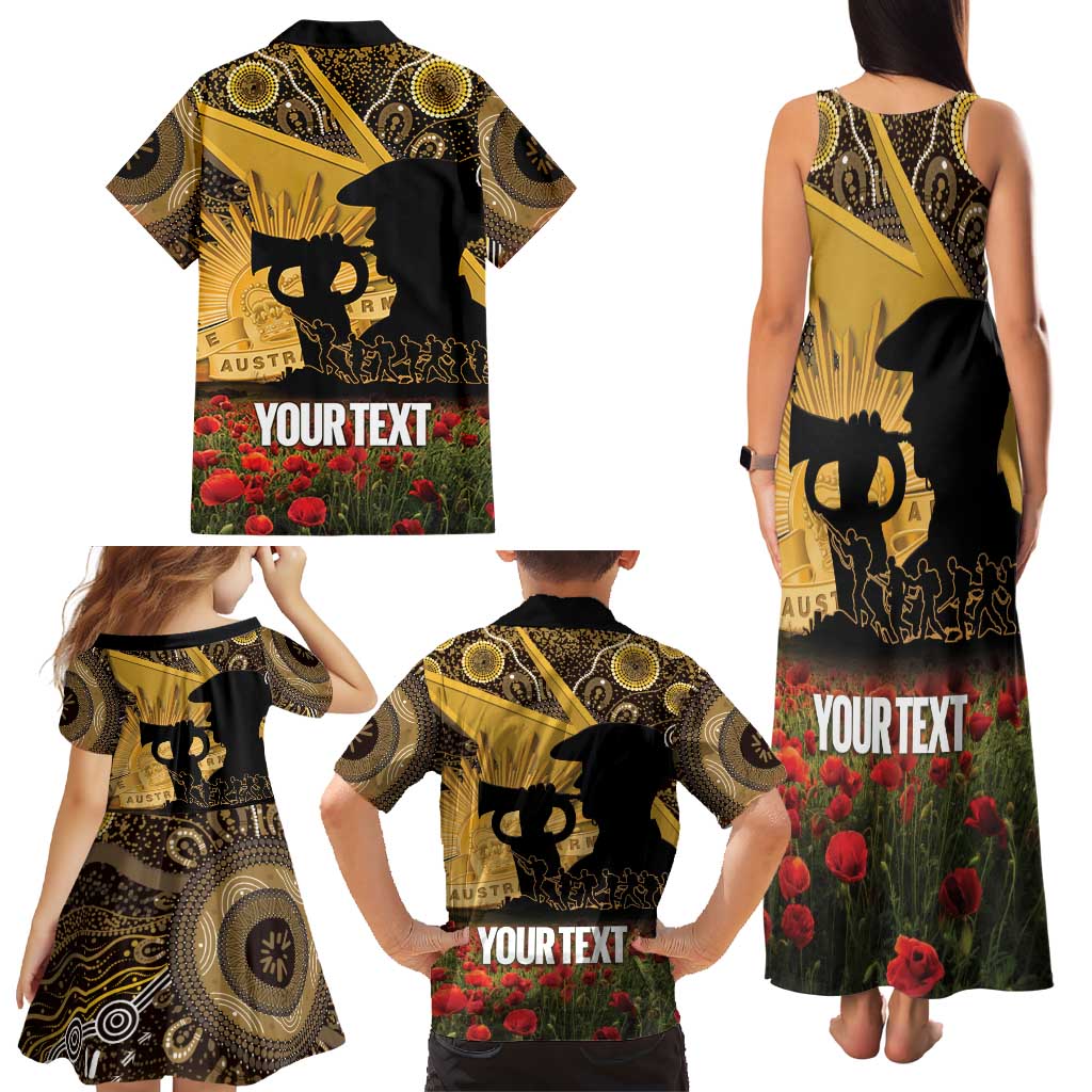 Personalised Australia Matildas ANZAC Day Family Matching Tank Maxi Dress and Hawaiian Shirt Last Post Poppy Lest We Forget