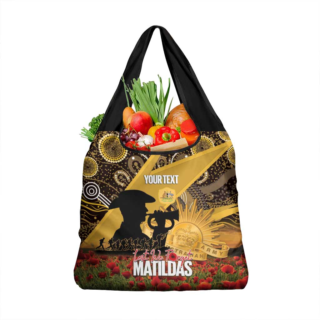 Personalised Australia Matildas ANZAC Day Grocery Bag Last Post Poppy Lest We Forget