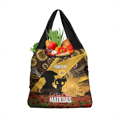 Personalised Australia Matildas ANZAC Day Grocery Bag Last Post Poppy Lest We Forget