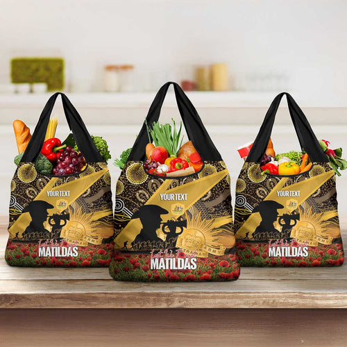 Personalised Australia Matildas ANZAC Day Grocery Bag Last Post Poppy Lest We Forget