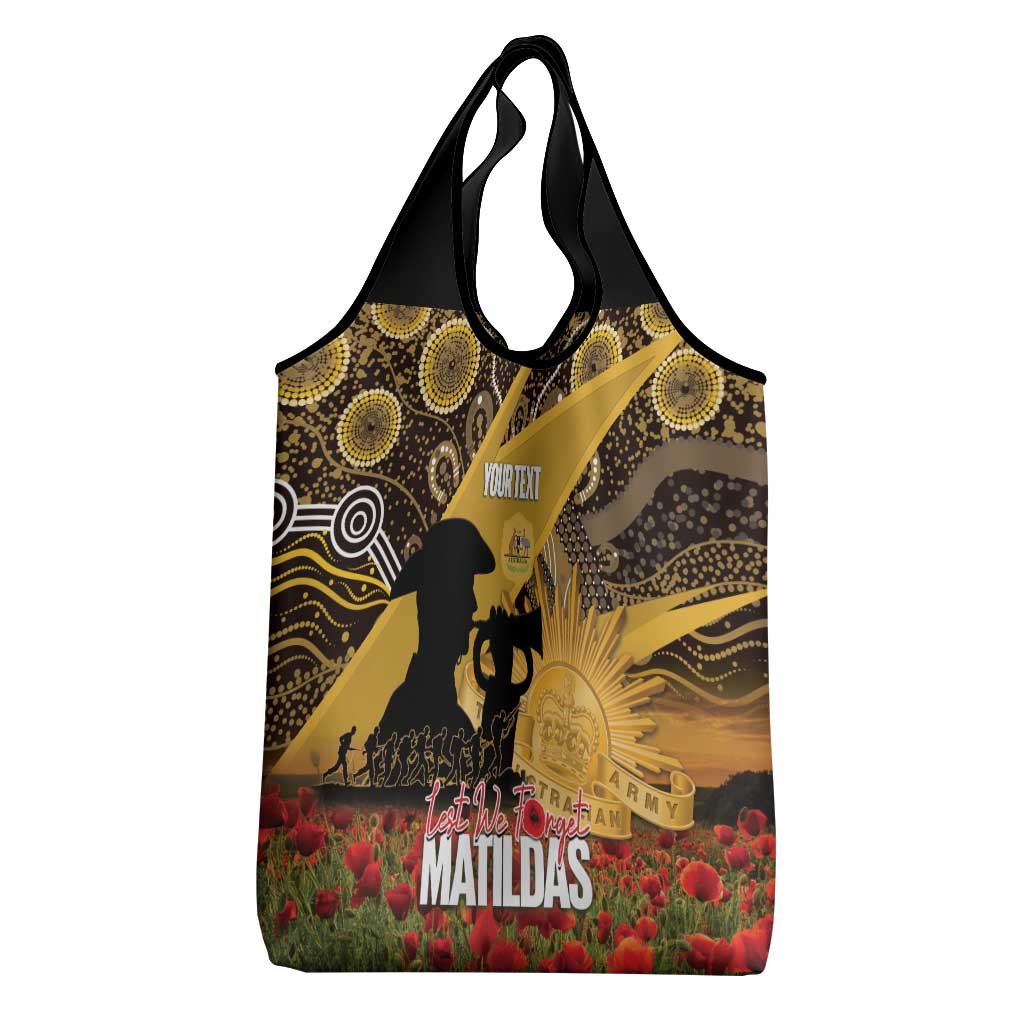 Personalised Australia Matildas ANZAC Day Grocery Bag Last Post Poppy Lest We Forget