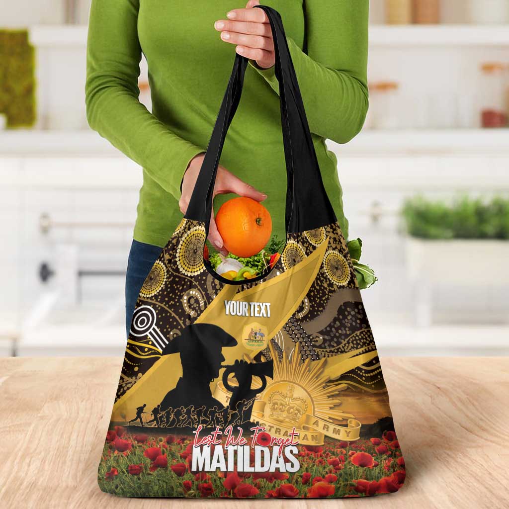 Personalised Australia Matildas ANZAC Day Grocery Bag Last Post Poppy Lest We Forget