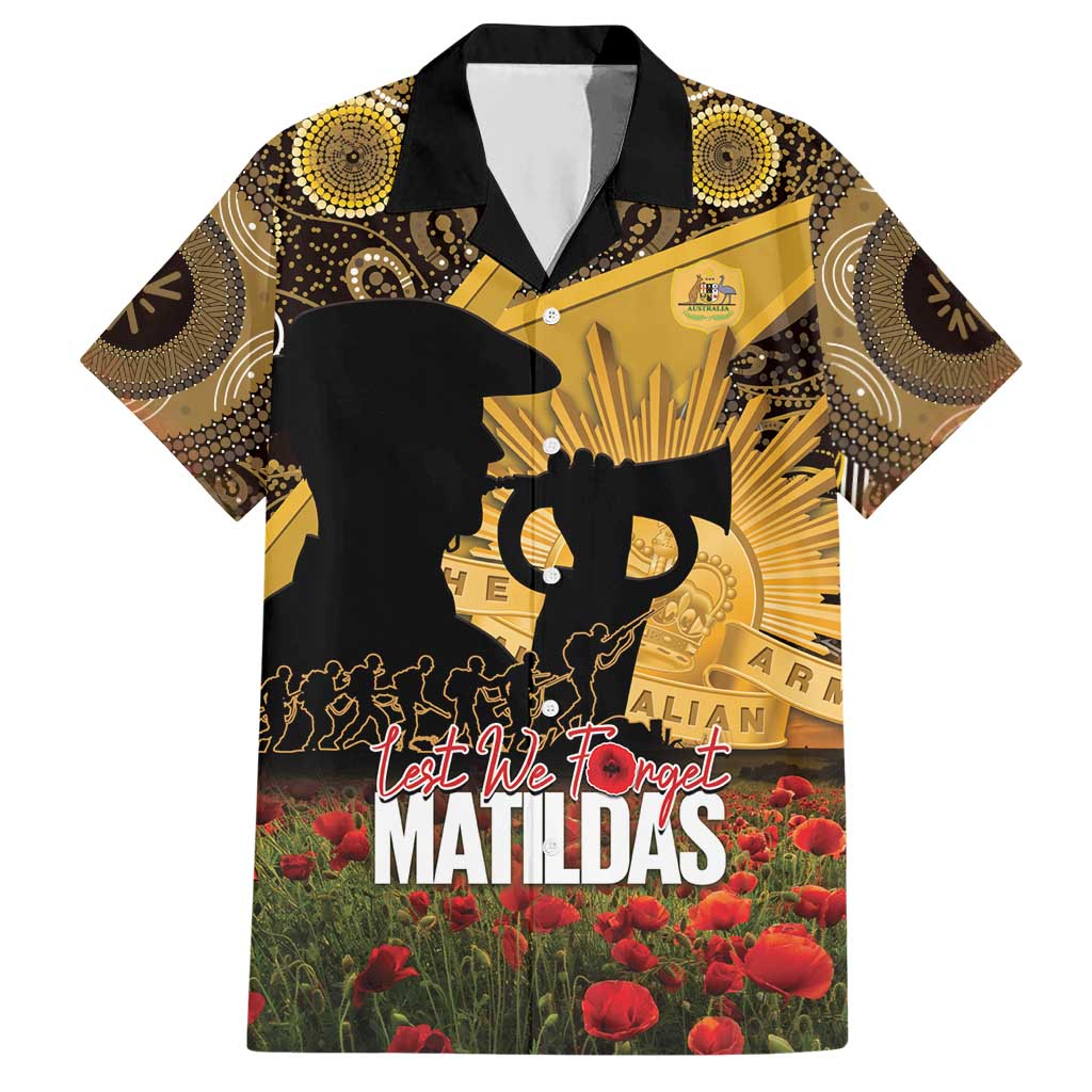 Personalised Australia Matildas ANZAC Day Hawaiian Shirt Last Post Poppy Lest We Forget