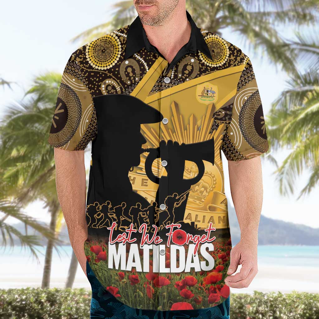 Personalised Australia Matildas ANZAC Day Hawaiian Shirt Last Post Poppy Lest We Forget