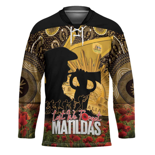 Personalised Australia Matildas ANZAC Day Hockey Jersey Last Post Poppy Lest We Forget