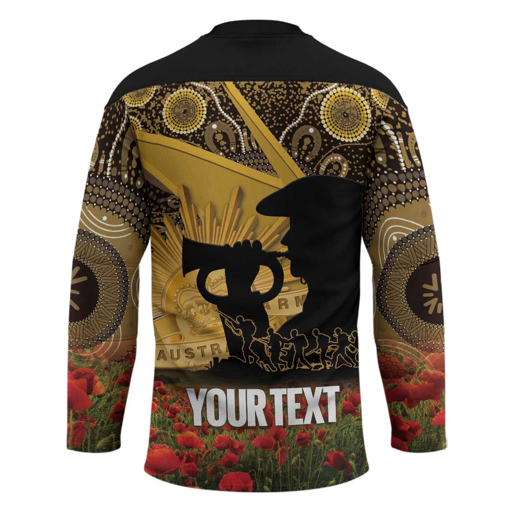 Personalised Australia Matildas ANZAC Day Hockey Jersey Last Post Poppy Lest We Forget