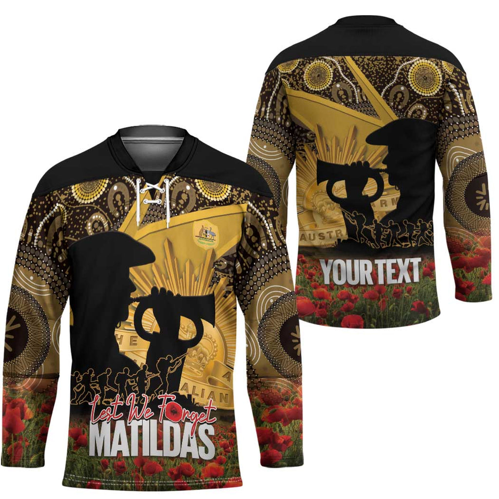 Personalised Australia Matildas ANZAC Day Hockey Jersey Last Post Poppy Lest We Forget