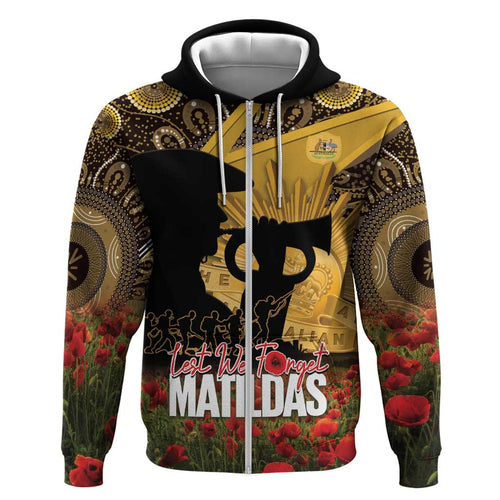 Personalised Australia Matildas ANZAC Day Hoodie Last Post Poppy Lest We Forget