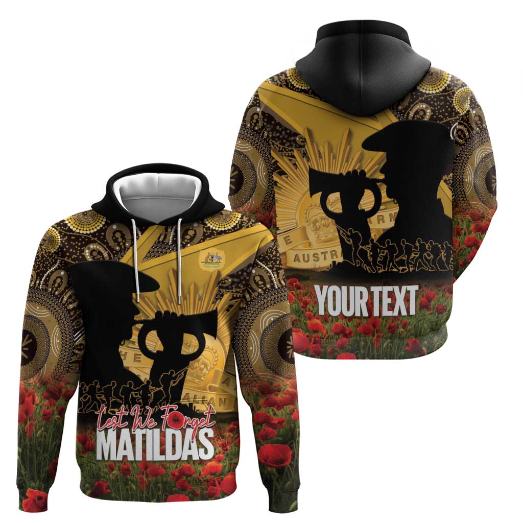 Personalised Australia Matildas ANZAC Day Hoodie Last Post Poppy Lest We Forget
