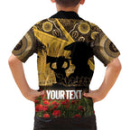 Personalised Australia Matildas ANZAC Day Kid Hawaiian Shirt Last Post Poppy Lest We Forget