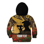 Personalised Australia Matildas ANZAC Day Kid Hoodie Last Post Poppy Lest We Forget