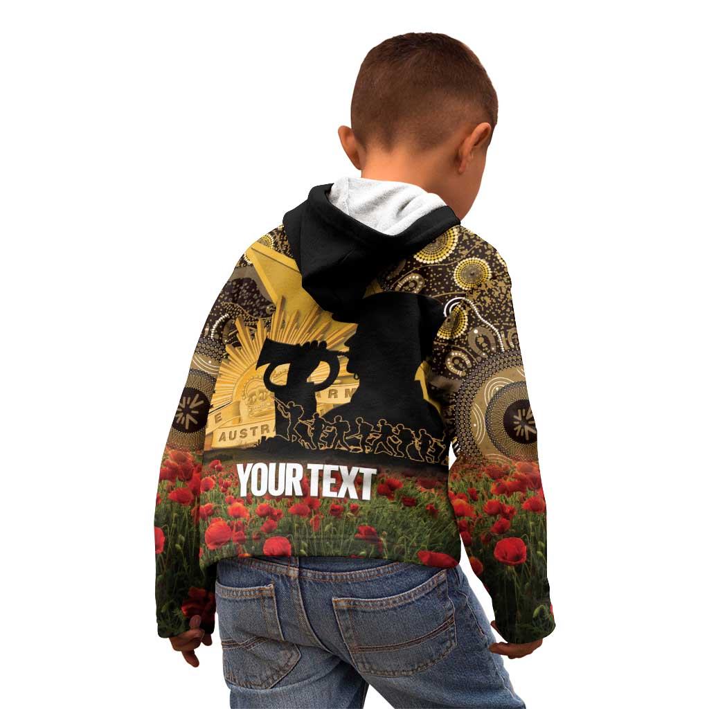 Personalised Australia Matildas ANZAC Day Kid Hoodie Last Post Poppy Lest We Forget