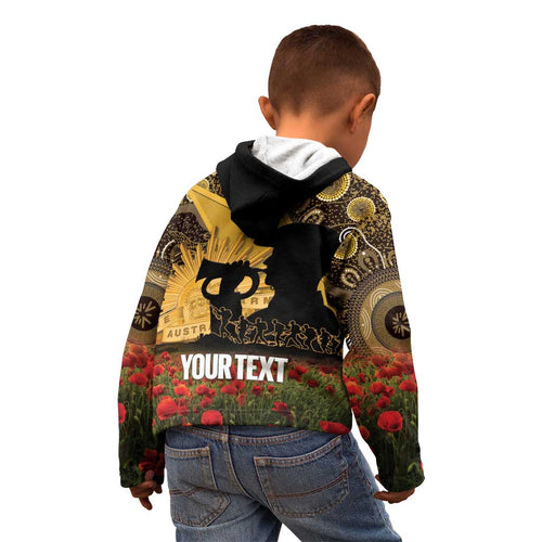 Personalised Australia Matildas ANZAC Day Kid Hoodie Last Post Poppy Lest We Forget