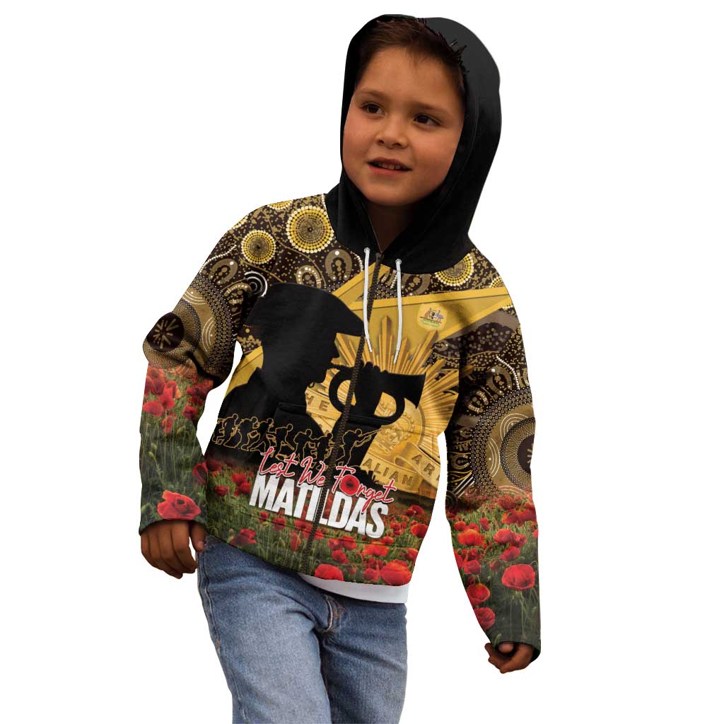 Personalised Australia Matildas ANZAC Day Kid Hoodie Last Post Poppy Lest We Forget