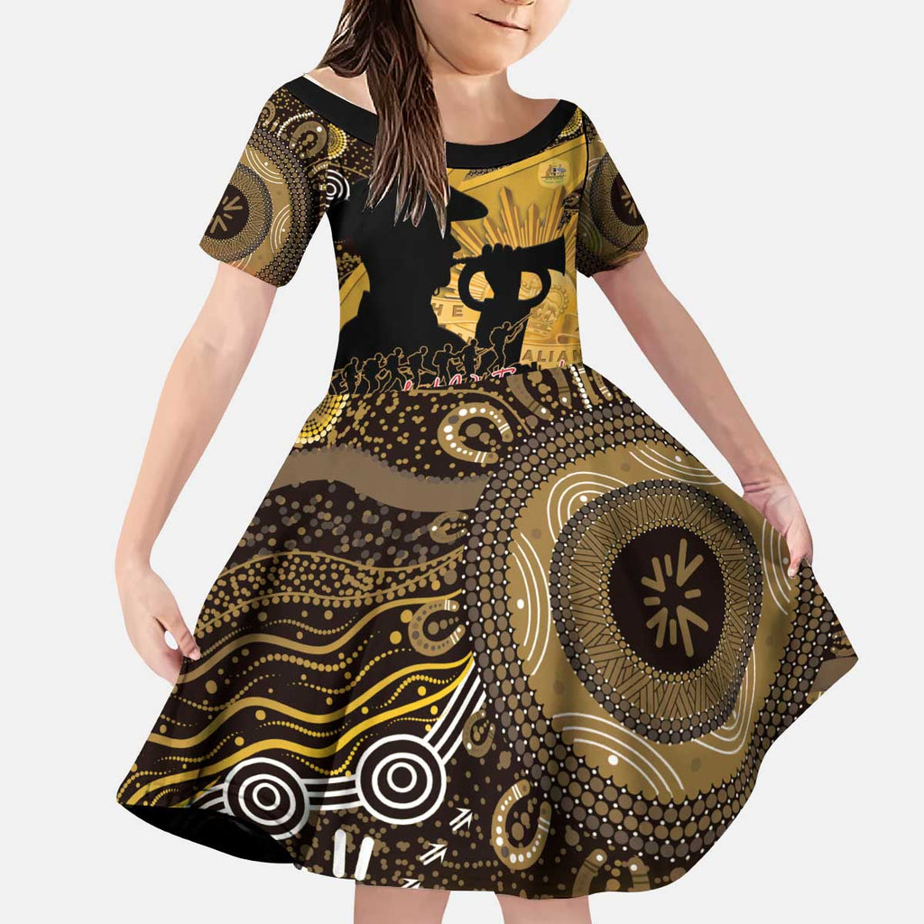Personalised Australia Matildas ANZAC Day Kid Short Sleeve Dress Last Post Poppy Lest We Forget