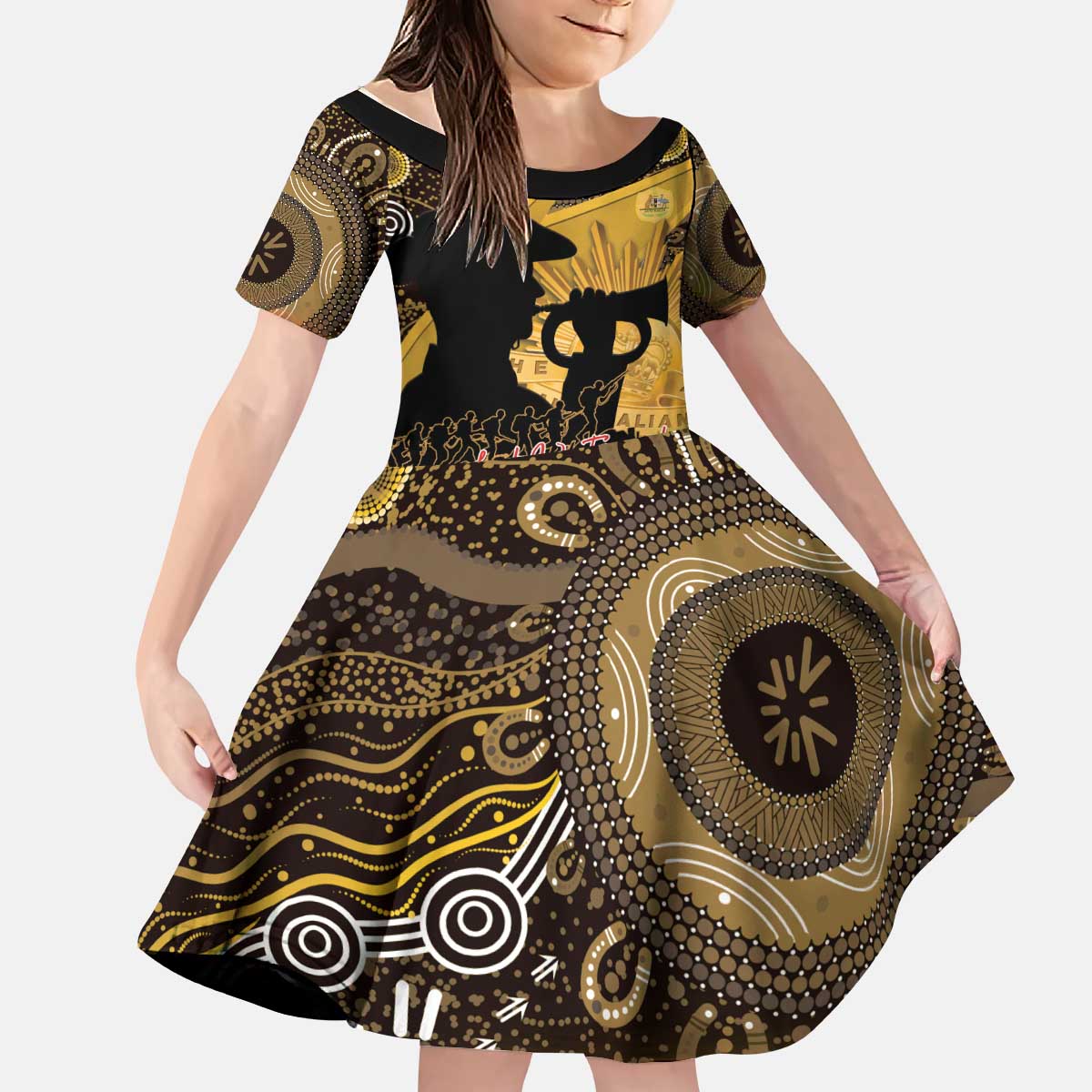 Personalised Australia Matildas ANZAC Day Kid Short Sleeve Dress Last Post Poppy Lest We Forget