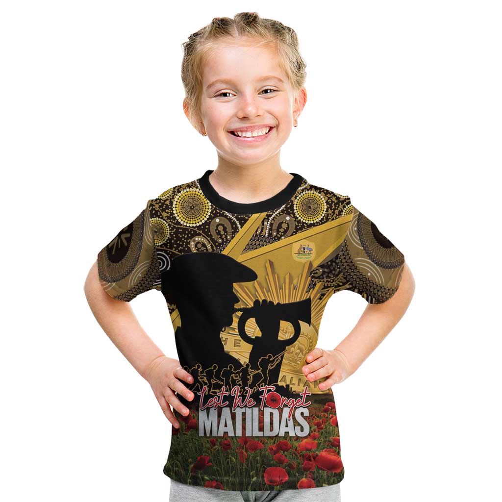 Personalised Australia Matildas ANZAC Day Kid T Shirt Last Post Poppy Lest We Forget
