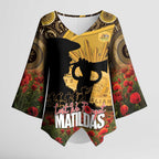 Personalised Australia Matildas ANZAC Day Kimono Sleeve Blouse Last Post Poppy Lest We Forget