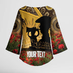 Personalised Australia Matildas ANZAC Day Kimono Sleeve Blouse Last Post Poppy Lest We Forget