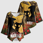 Personalised Australia Matildas ANZAC Day Kimono Sleeve Blouse Last Post Poppy Lest We Forget