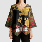 Personalised Australia Matildas ANZAC Day Kimono Sleeve Blouse Last Post Poppy Lest We Forget