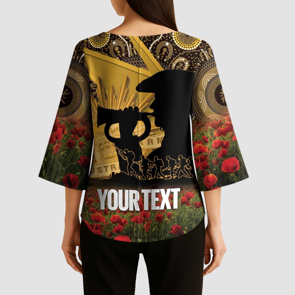 Personalised Australia Matildas ANZAC Day Kimono Sleeve Blouse Last Post Poppy Lest We Forget