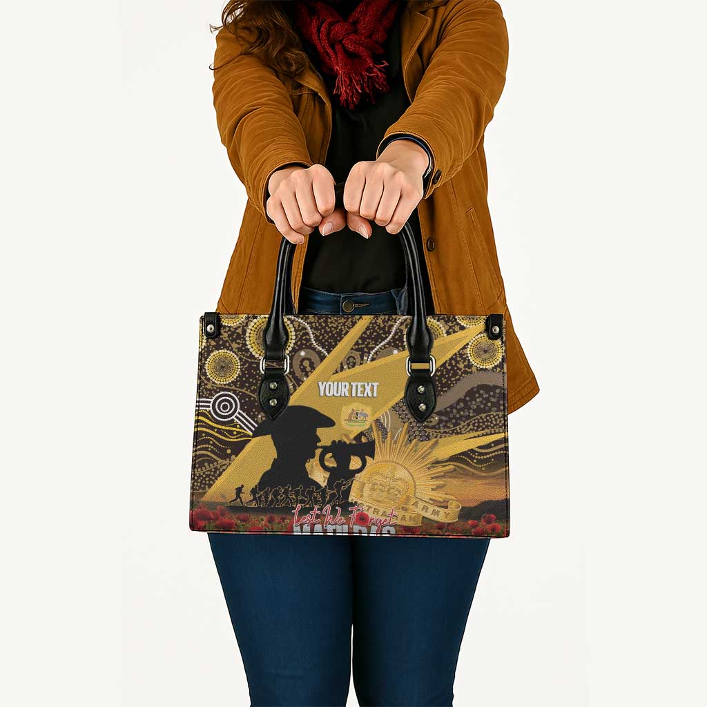 Personalised Australia Matildas ANZAC Day Leather Bag Last Post Poppy Lest We Forget