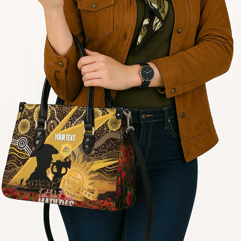 Personalised Australia Matildas ANZAC Day Leather Bag Last Post Poppy Lest We Forget