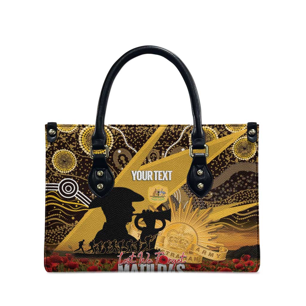 Personalised Australia Matildas ANZAC Day Leather Bag Last Post Poppy Lest We Forget