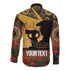 Personalised Australia Matildas ANZAC Day Long Sleeve Button Shirt Last Post Poppy Lest We Forget