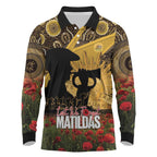 Personalised Australia Matildas ANZAC Day Long Sleeve Polo Shirt Last Post Poppy Lest We Forget