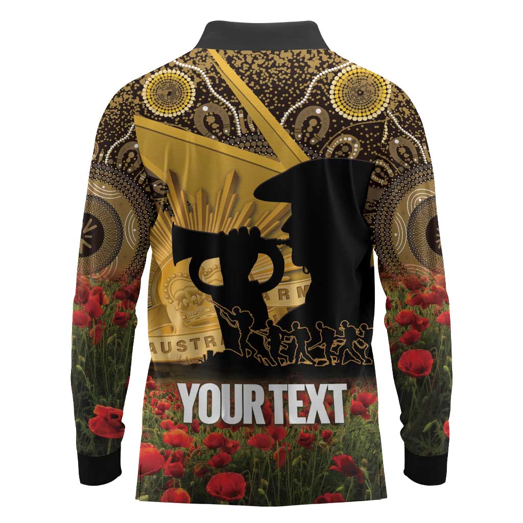 Personalised Australia Matildas ANZAC Day Long Sleeve Polo Shirt Last Post Poppy Lest We Forget