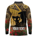 Personalised Australia Matildas ANZAC Day Long Sleeve Polo Shirt Last Post Poppy Lest We Forget