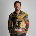 Personalised Australia Matildas ANZAC Day Long Sleeve Polo Shirt Last Post Poppy Lest We Forget
