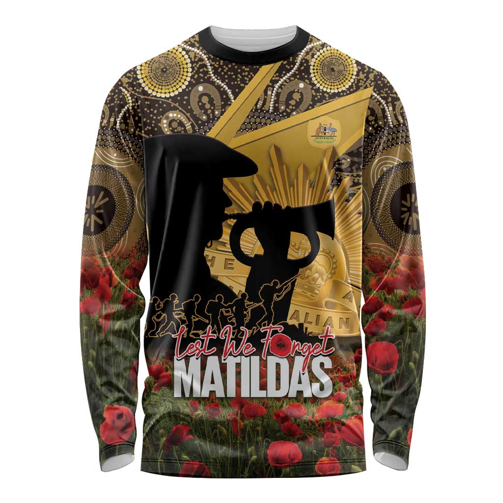 Personalised Australia Matildas ANZAC Day Long Sleeve Shirt Last Post Poppy Lest We Forget
