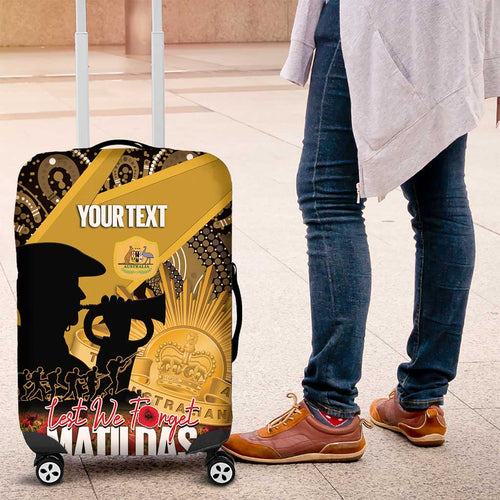 Personalised Australia Matildas ANZAC Day Luggage Cover Last Post Poppy Lest We Forget