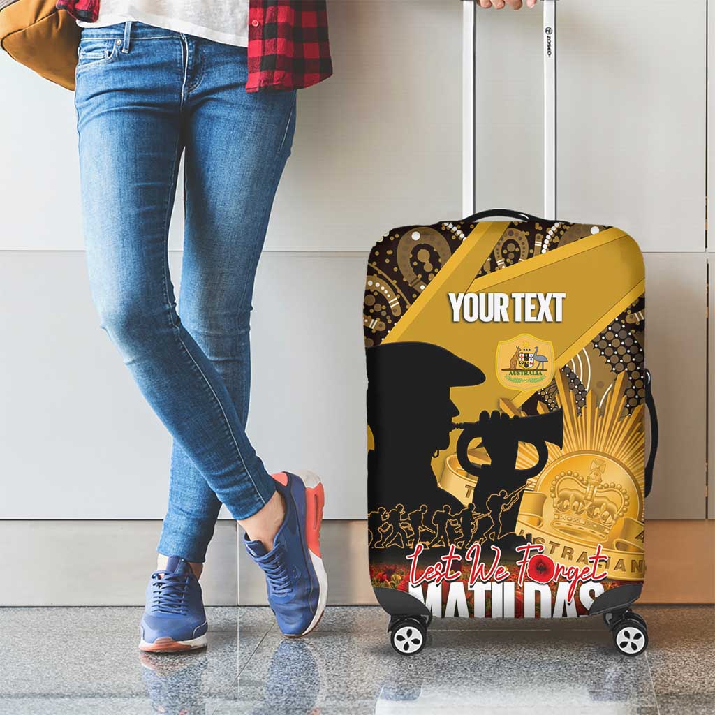 Personalised Australia Matildas ANZAC Day Luggage Cover Last Post Poppy Lest We Forget