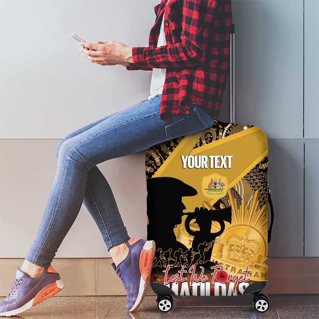 Personalised Australia Matildas ANZAC Day Luggage Cover Last Post Poppy Lest We Forget