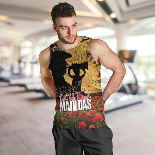 Personalised Australia Matildas ANZAC Day Men Tank Top Last Post Poppy Lest We Forget