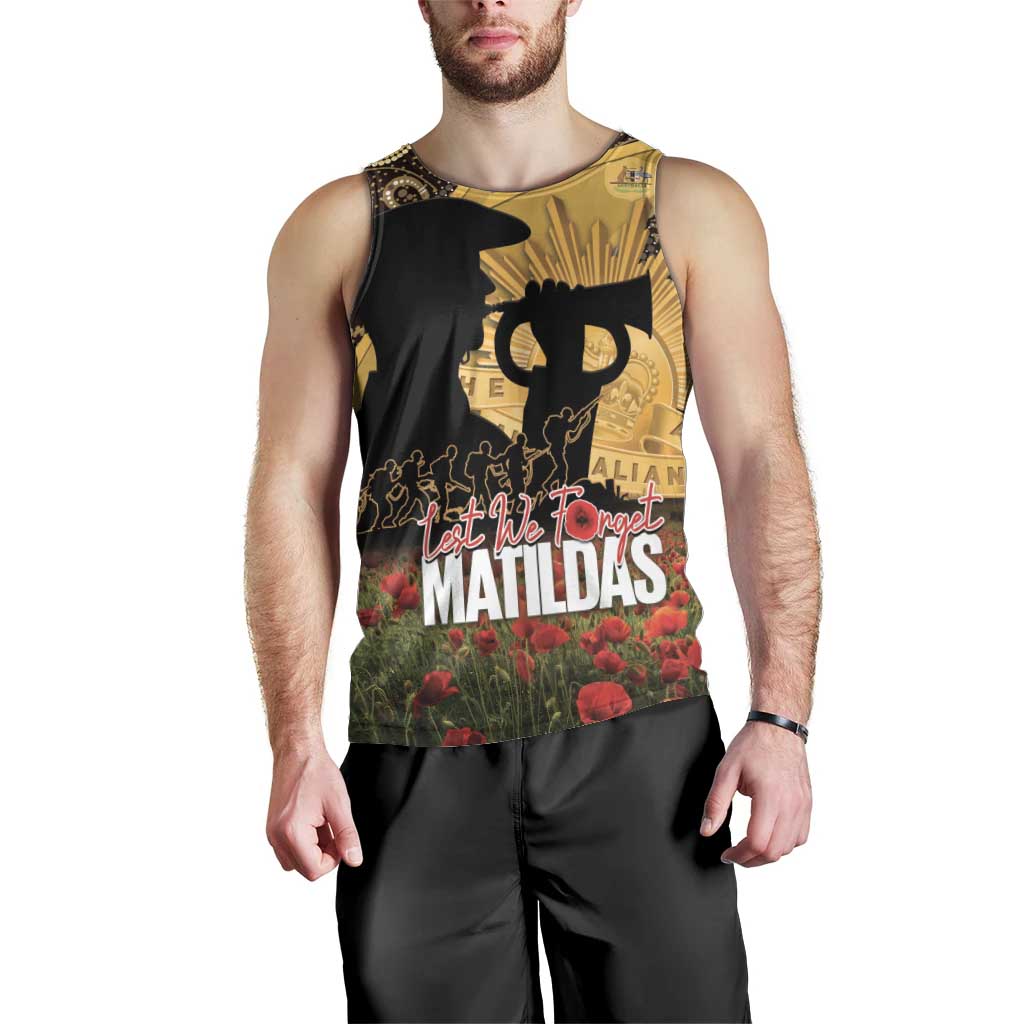 Personalised Australia Matildas ANZAC Day Men Tank Top Last Post Poppy Lest We Forget