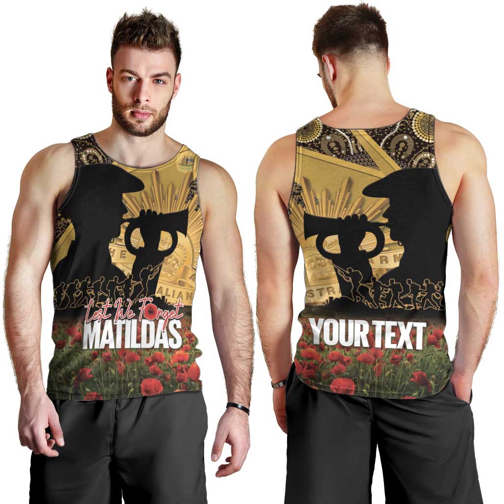 Personalised Australia Matildas ANZAC Day Men Tank Top Last Post Poppy Lest We Forget