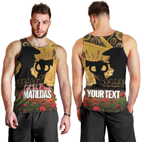 Personalised Australia Matildas ANZAC Day Men Tank Top Last Post Poppy Lest We Forget