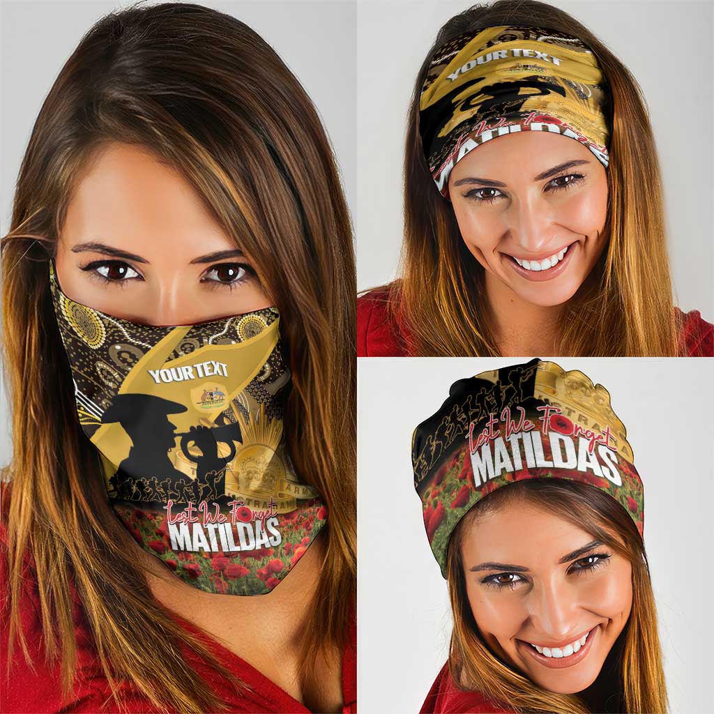 Personalised Australia Matildas ANZAC Day Neck Gaiter Last Post Poppy Lest We Forget