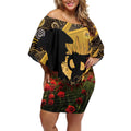 Personalised Australia Matildas ANZAC Day Off Shoulder Short Dress Last Post Poppy Lest We Forget
