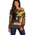 Personalised Australia Matildas ANZAC Day Off Shoulder Sweater Last Post Poppy Lest We Forget