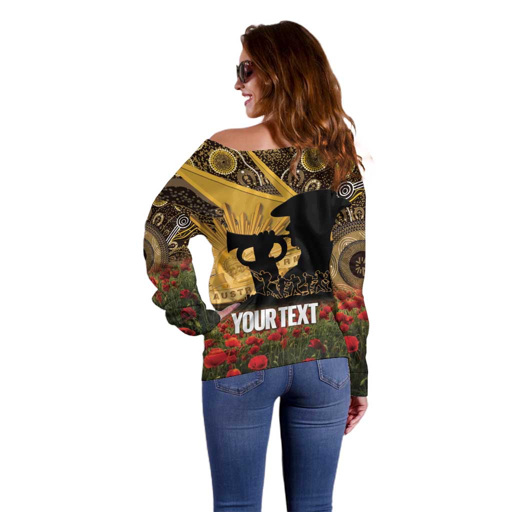 Personalised Australia Matildas ANZAC Day Off Shoulder Sweater Last Post Poppy Lest We Forget