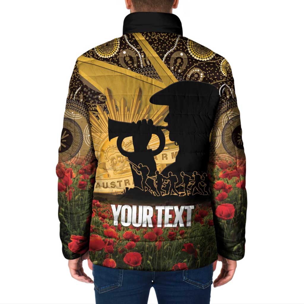 Personalised Australia Matildas ANZAC Day Padded Jacket Last Post Poppy Lest We Forget