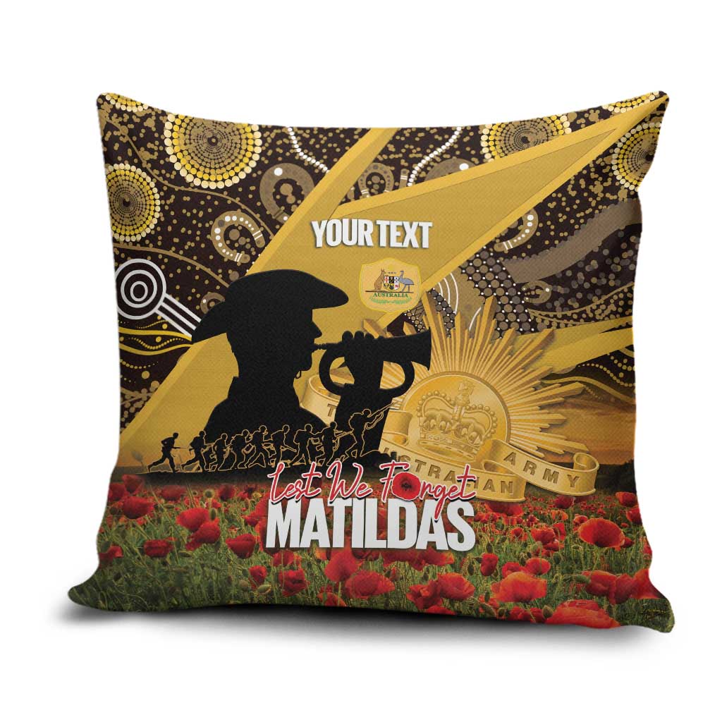 Personalised Australia Matildas ANZAC Day Pillow Cover Last Post Poppy Lest We Forget