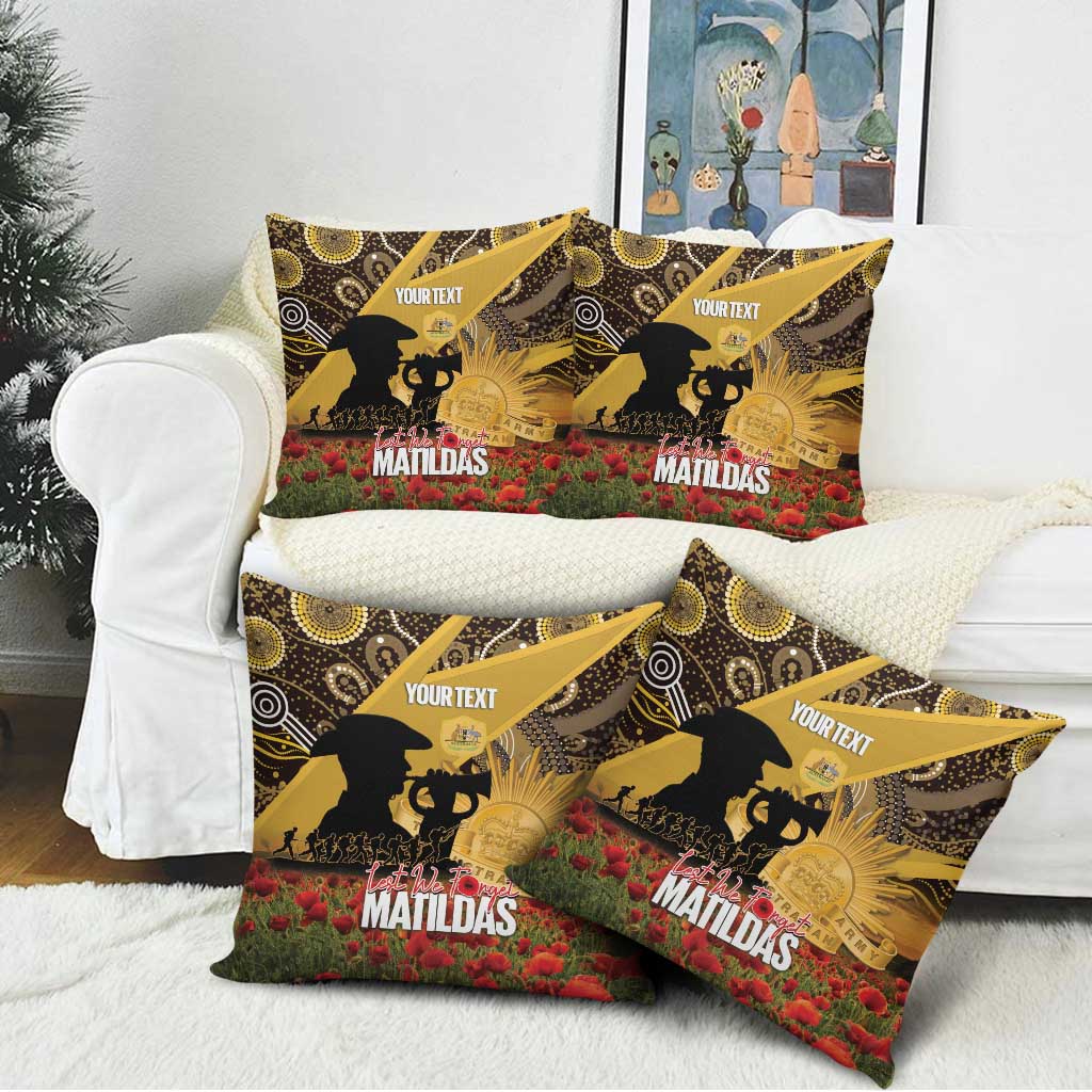 Personalised Australia Matildas ANZAC Day Pillow Cover Last Post Poppy Lest We Forget